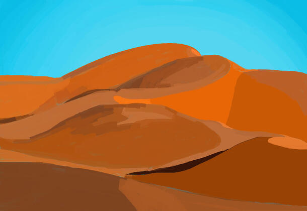 Another unfinished piece I made during class. I remember tracing over a picture of a desert, but I could've done a better job honestly...