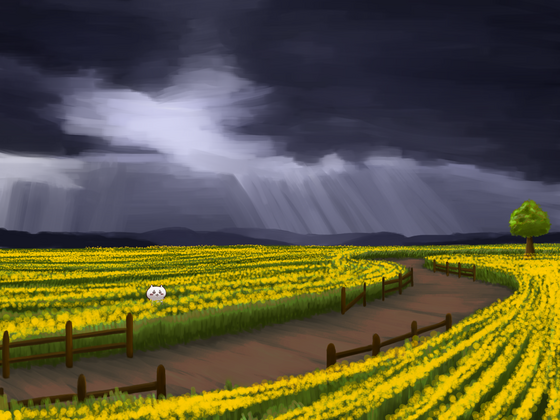 I didn&#39;t feel like putting that much effort in the sky with this one, lol. But I really felt like drawing an oilseed field!